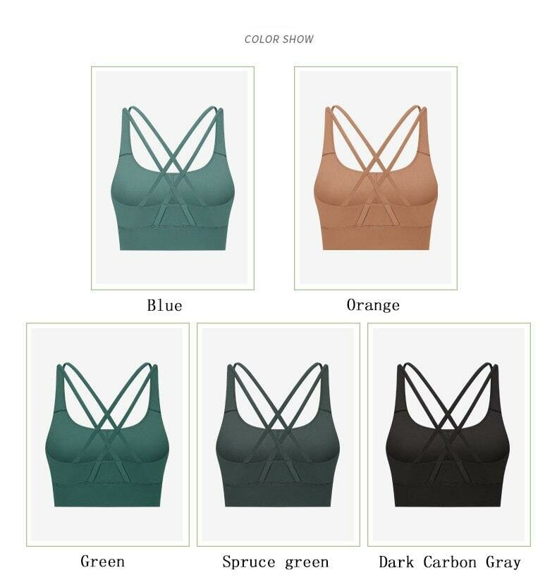 custom criss cross back sports bra