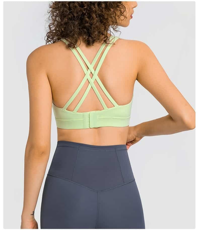 custom criss cross strap sports bra factory