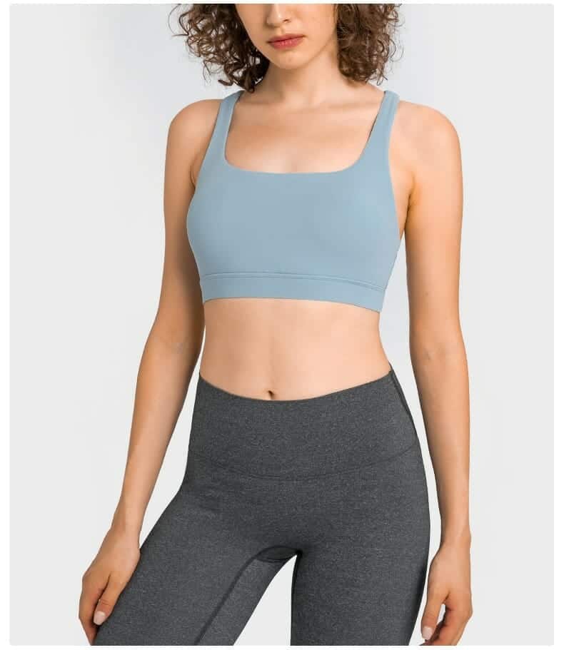 back criss cross strap sports bra yoga bre