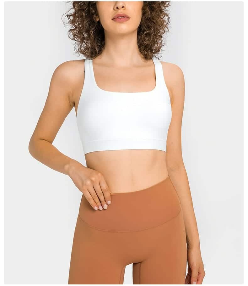 Soutien-gorge de sport à boucle arrière et à bretelles croisées, fabriqué sur mesure