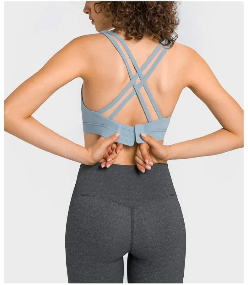 soutien-gorge de sport avec boucle arrière et bretelles croisées