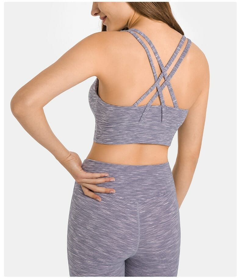 double strap sports bra suit for yoga