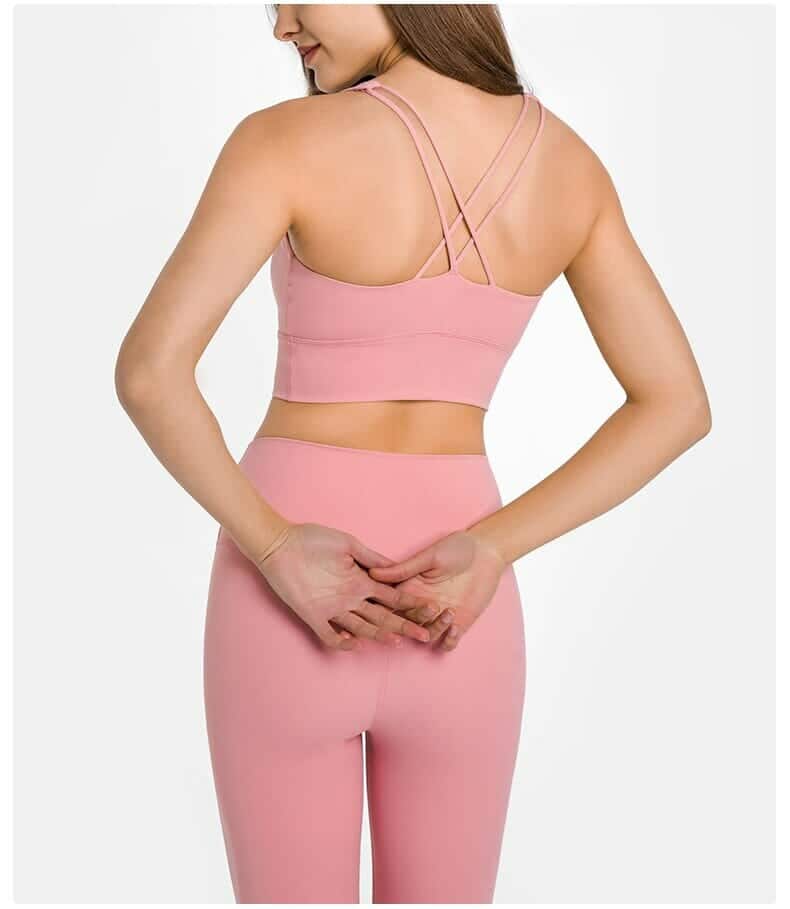 Soutien-gorge de sport rembourré à double bretelle pour le yoga fabricant