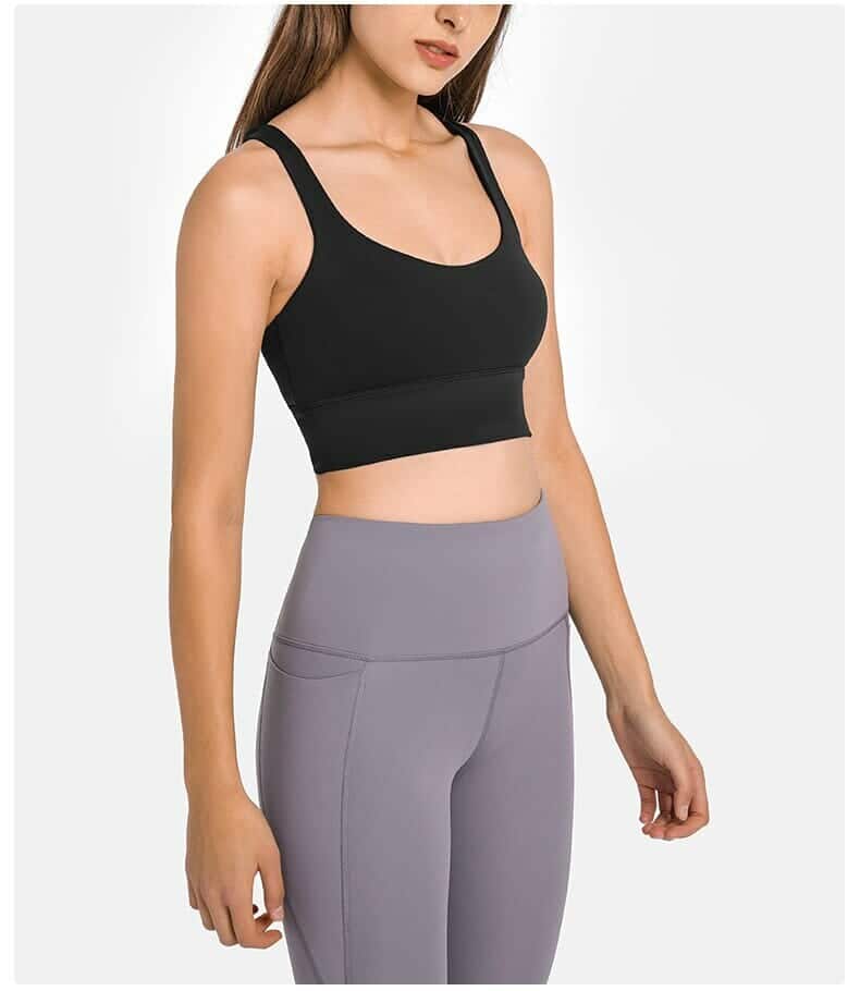 soutien-gorge de sport rembourré à bretelles fines et croisées sur mesure grossiste