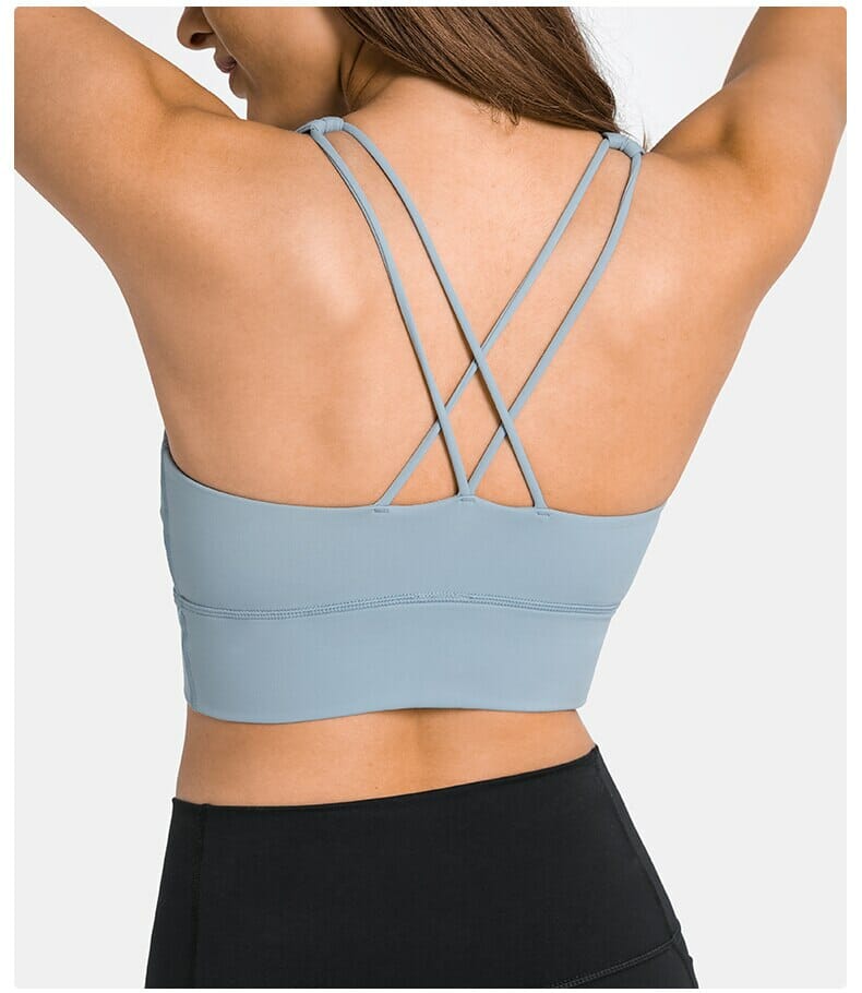 double thin strap padded sports bra