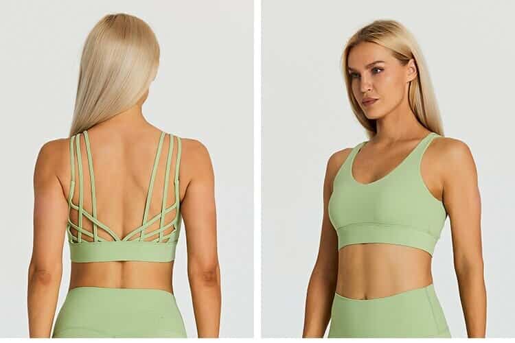 spaghetti strap padded sports bra easy wear