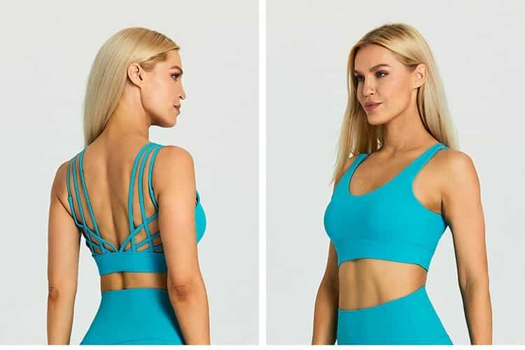 high quality spaghetti strap padded sports bra