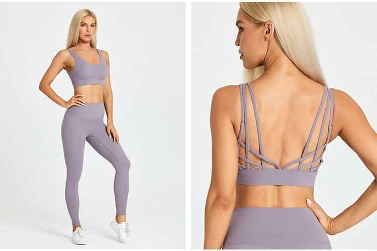 soutien-gorge de sport rembourré à bretelles spaghetti personnalisé pour le yoga vente en vrac