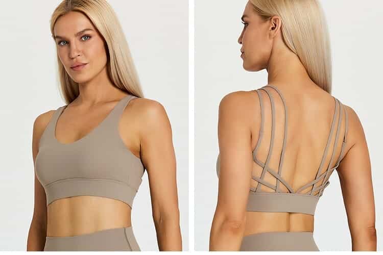 custom spaghetti strap padded sports bra yoga bra