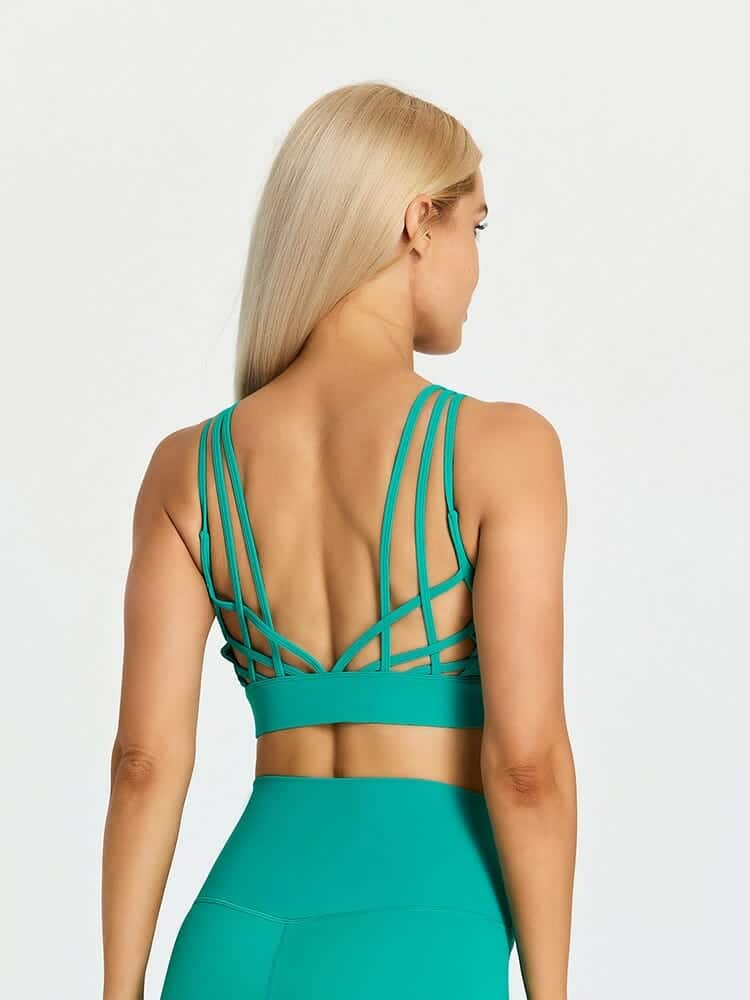 Soutien-gorge de sport rembourré à bretelles spaghetti personnalisé Soutien-gorge de yoga wholesale