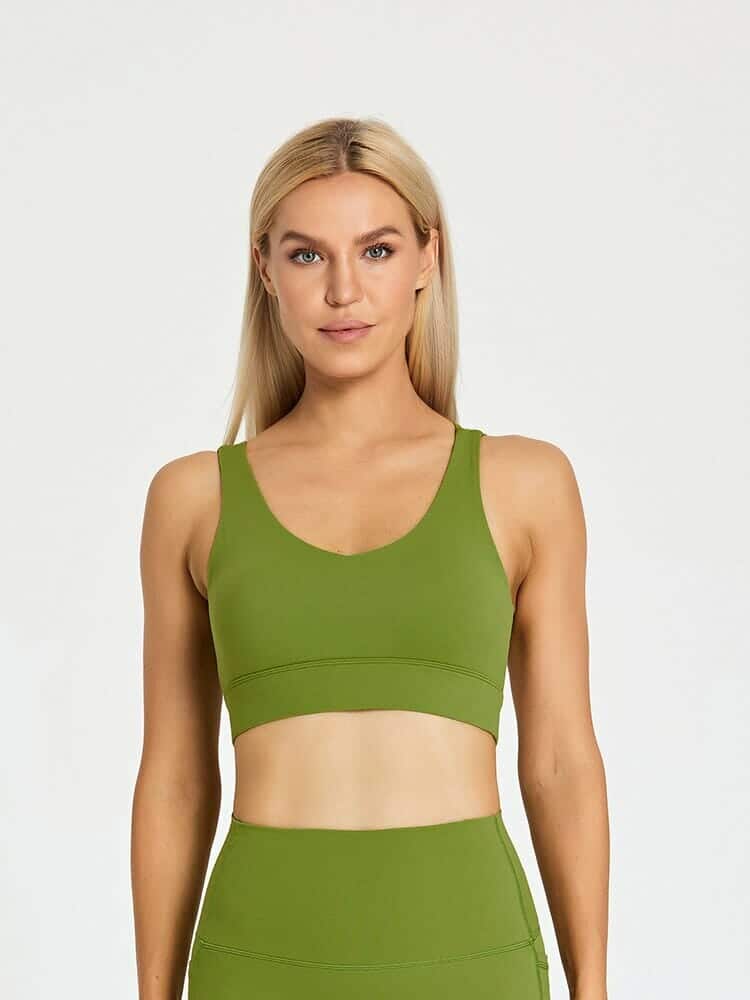 custom spaghetti strap padded sports bra wholesale in China