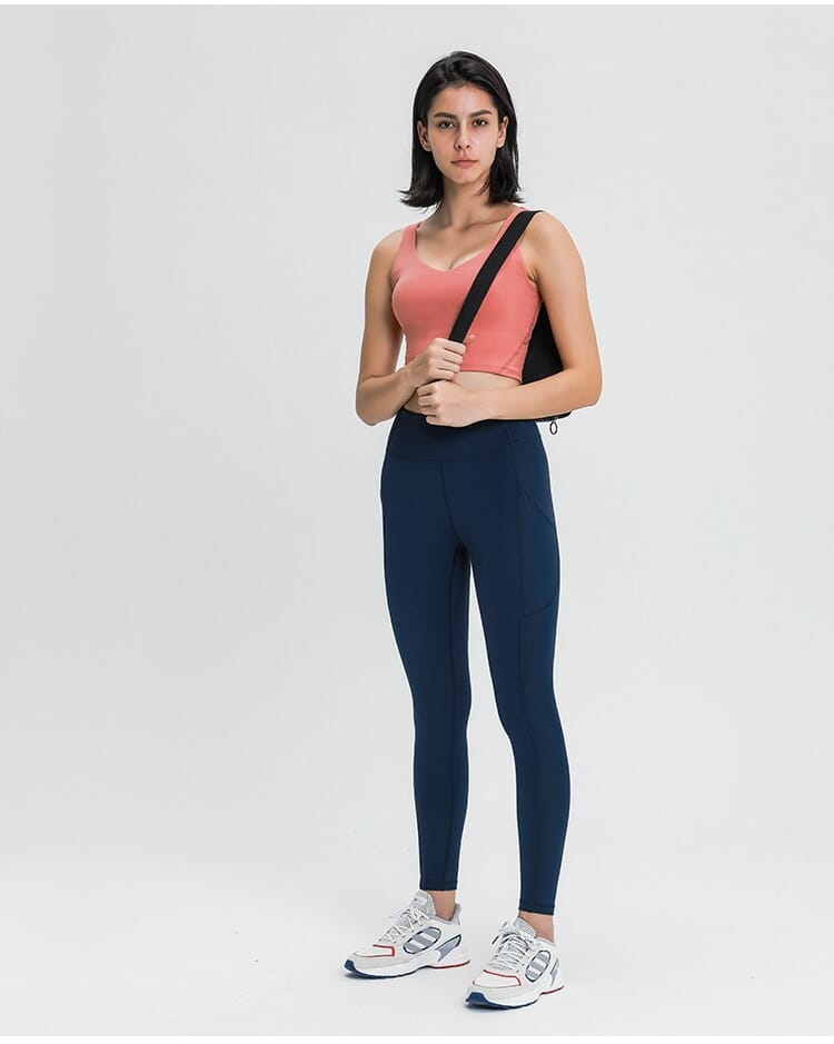 leggings de gimnasia con traje de bolsillo del teléfono para el fabricante de yoga en China