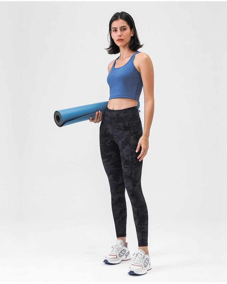 pantalones de yoga personalizados mallas de gimnasia con bolsillo para el teléfono