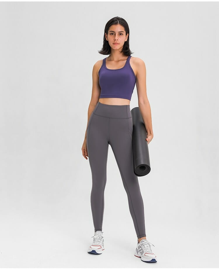 pantalones de yoga personalizados leggings de gimnasia con bolsillo para el teléfono fabricante