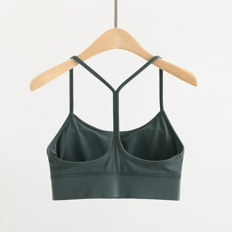 custom thin strap racerback sports bra with pad