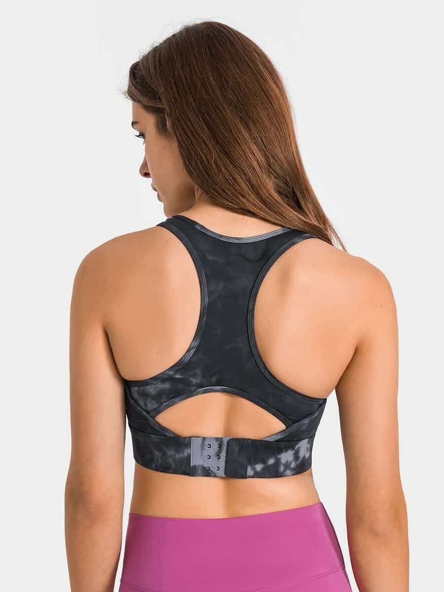 custom sports bra that hooks in back tie dye