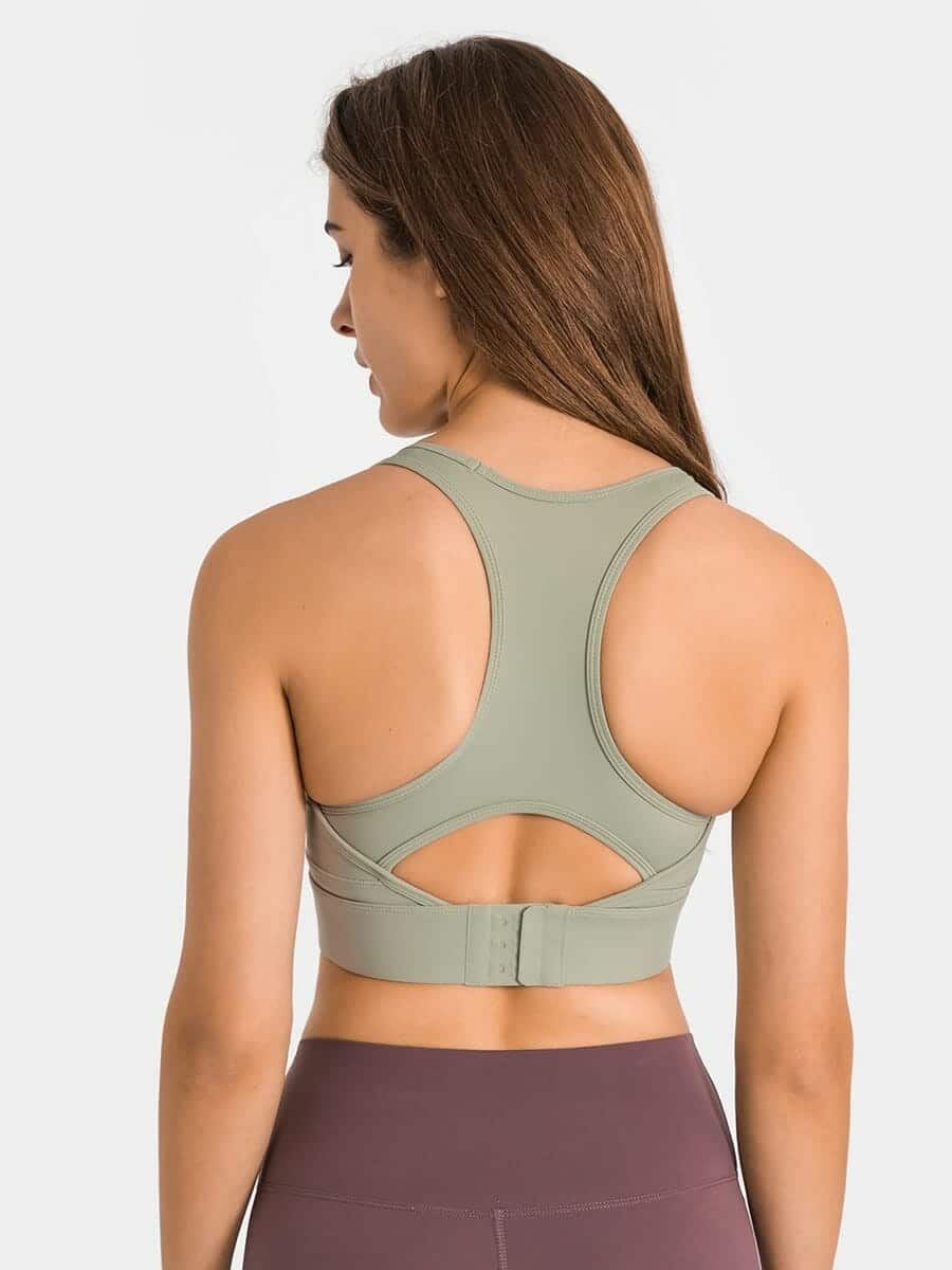 custom sports bra that hooks in back racer back wholesale 