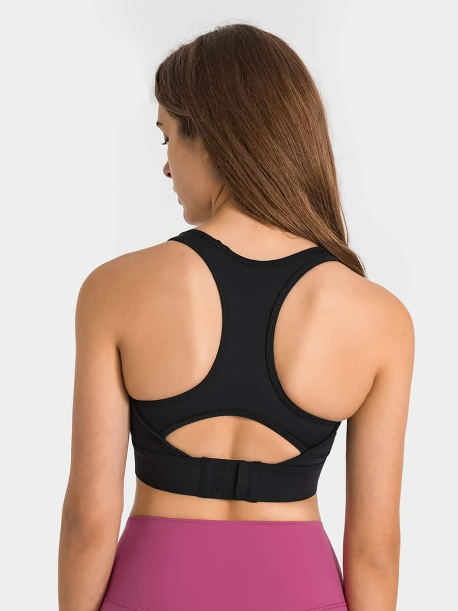 custom sports bra that hooks in back