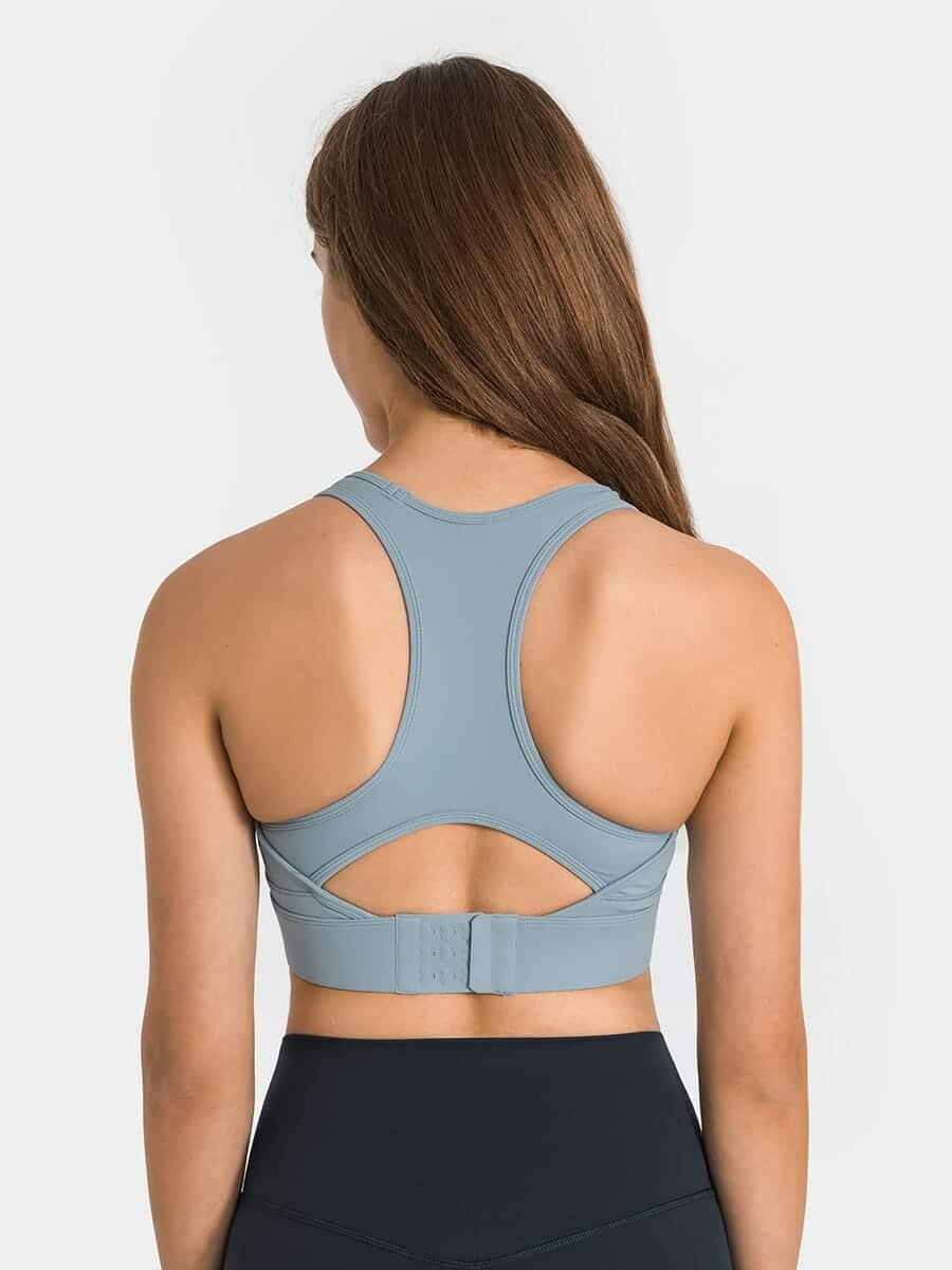 soutien-gorge de sport personnalisé qui s'accroche dans le dos avec un coussinet