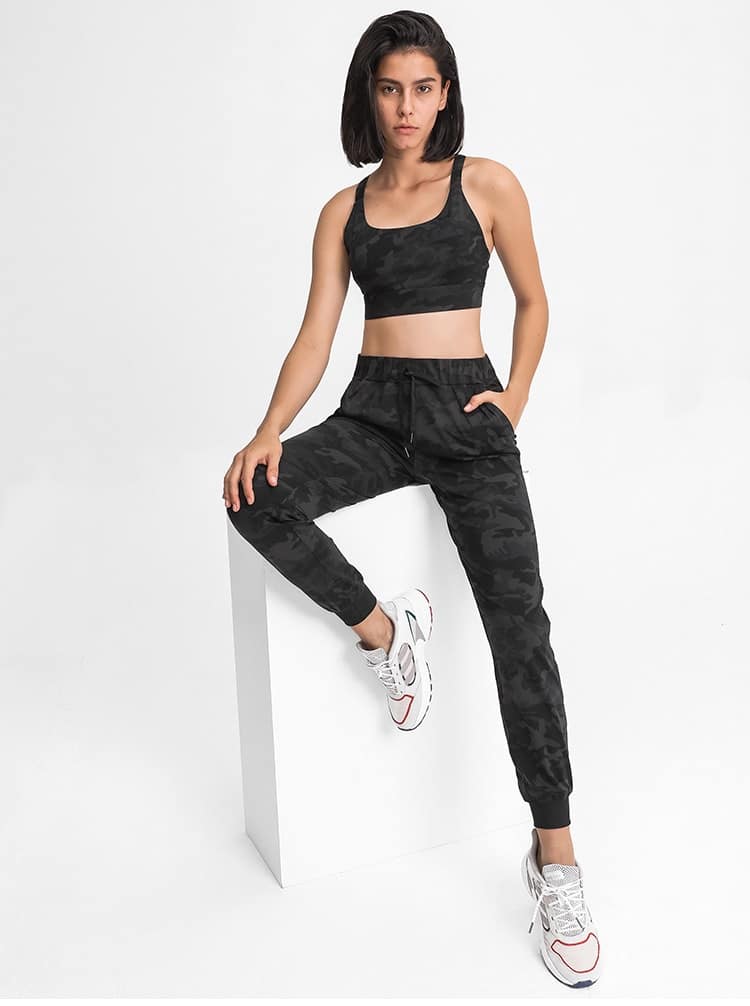 custom womens joggers with drawstring suit for fat leg