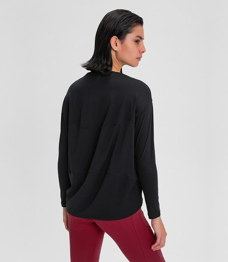 cuello redondo holgado mujer manga larga oversize tops