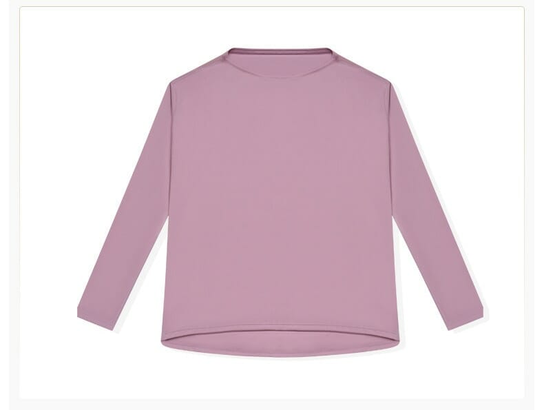 pink round neck loose women's long sleeve oversized tops