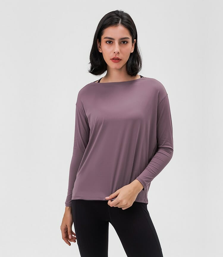 round neck loose women's long sleeve oversized tops