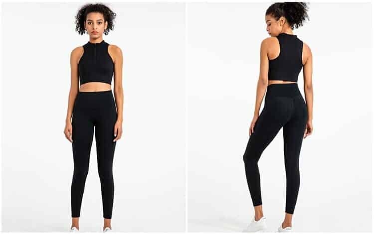 Hi Cloud Matte Soft 2 Piece Yoga Set Women Gym Clothing Half Zipper Bra Brushed Leggings Workout Clothes Sportswear