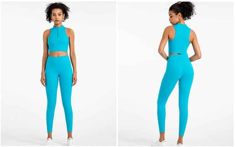 Hi Cloud Matte Soft 2 Piece Yoga Set Women Gym Clothing Half Zipper Bra Brushed Leggings Workout Clothes Sportswear