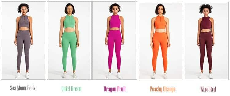 Hi Cloud Matte Soft 2 Piece Yoga Set Women Gym Clothing Half Zipper Bra Brushed Leggings Workout Clothes Sportswear