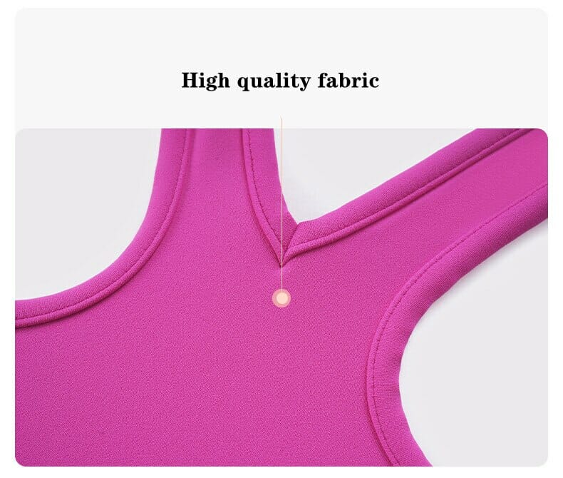 High End Nylon Padded Yoga Sports Bras for Women Racerback Wireless Deep V Neck Workout Gym Bra Hems Wrinkle Crop Tops