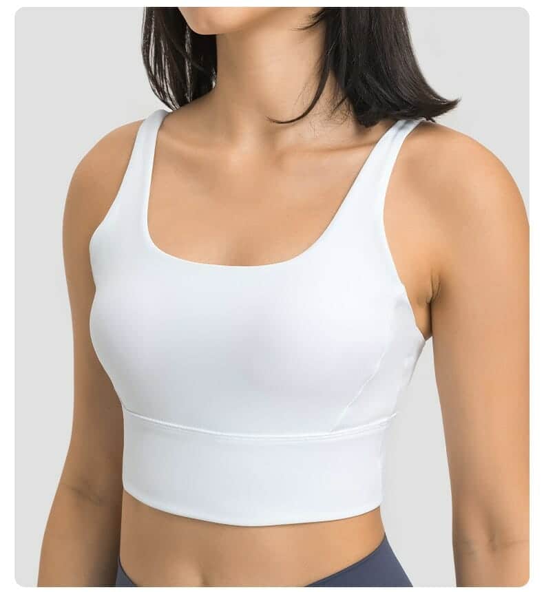 padded strappy cross back sports bra