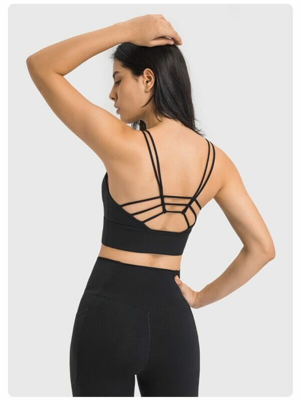 strappy cross back sports bra supplier