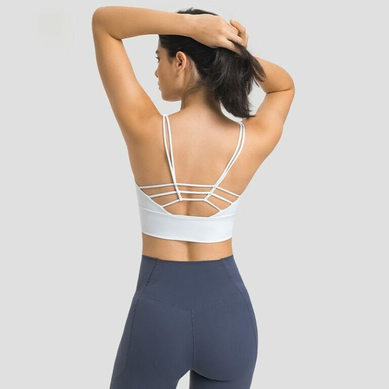 strappy cross back sports bra manufacturer