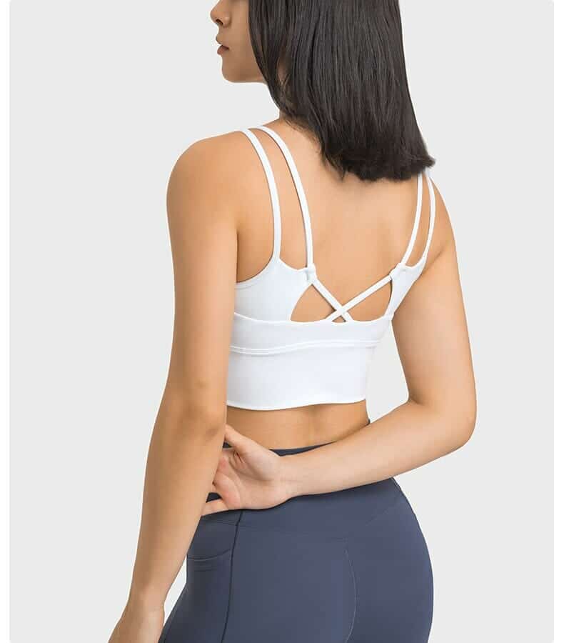 padded sports bra with elastic band