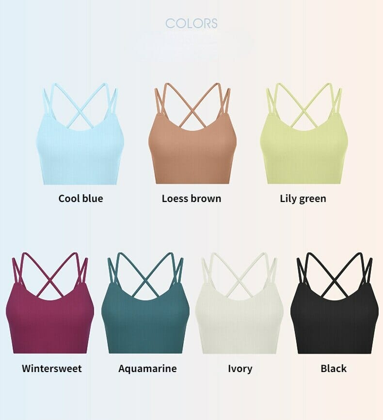 multi colored Strappy high impact sports bra