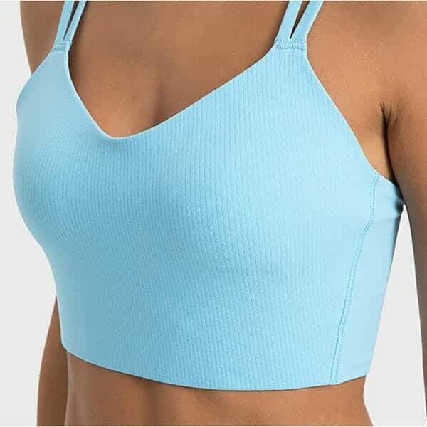 Strappy high impact sports bra