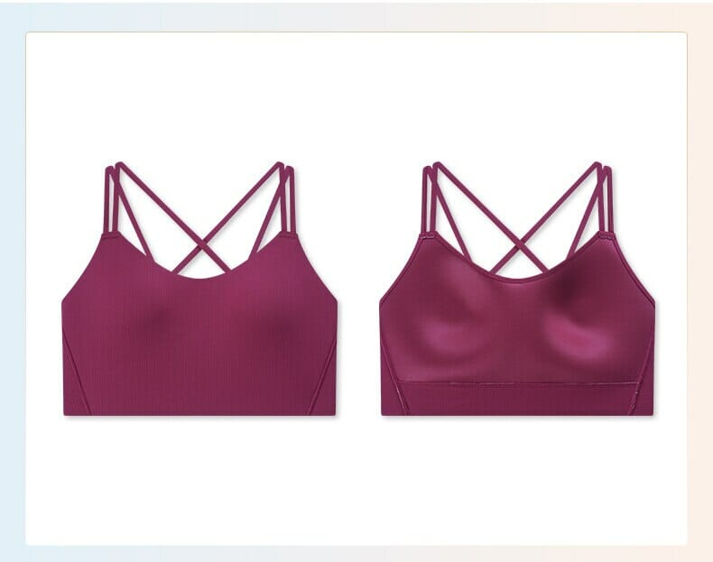 Strappy high impact sports bra with pad