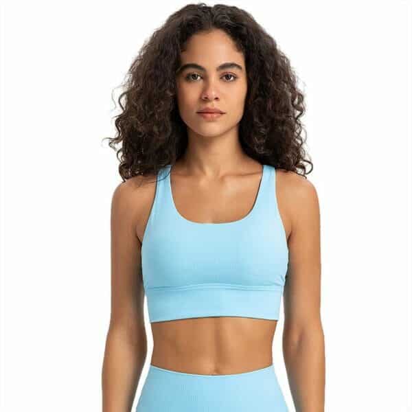 ribbed long line sports bra supplier