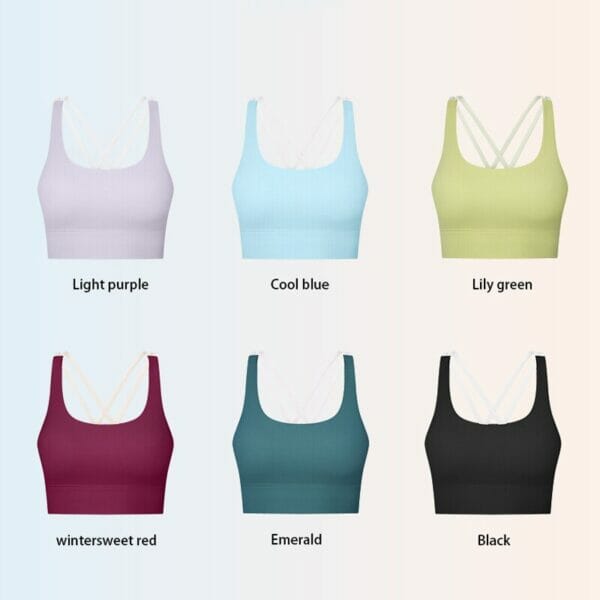 ribbed long line sports bra multi colored