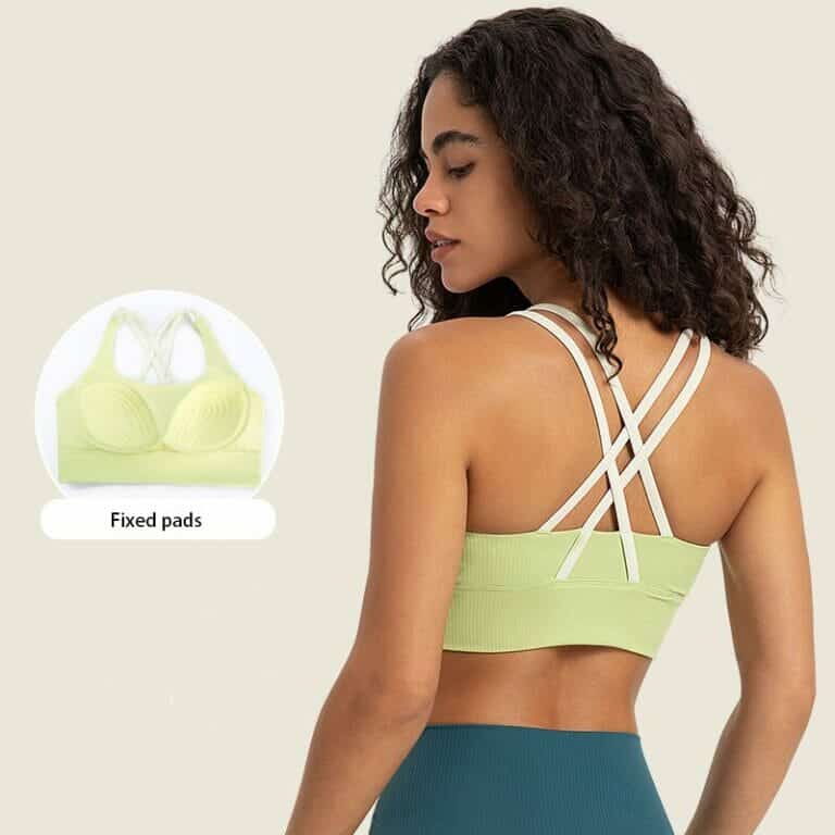 ribbed long line sports bra