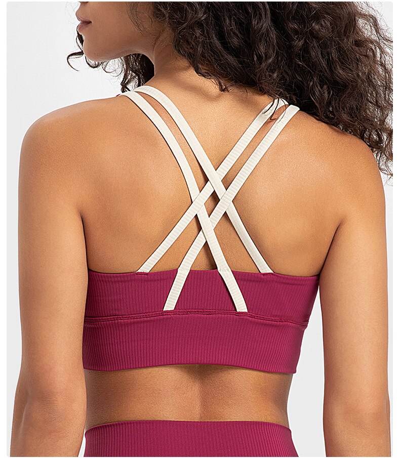 ribbed long line sports bra with pad manufacturer