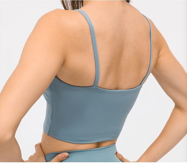 soft Strappy back light impact sports bra with pad