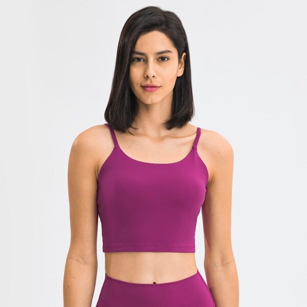 Strappy back light impact sports bra factory