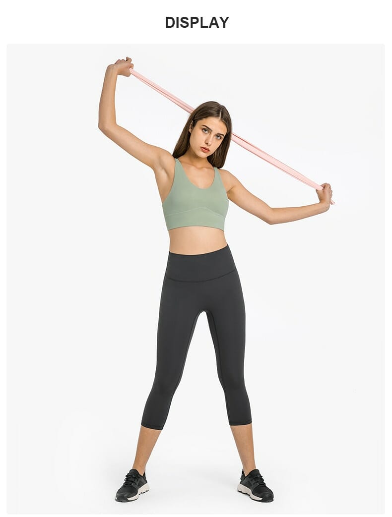 thin strappy back sports bra with pad