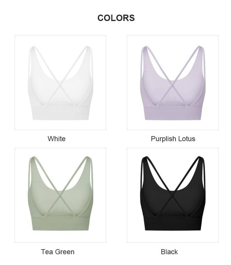 multi colored thin strappy back sports bra