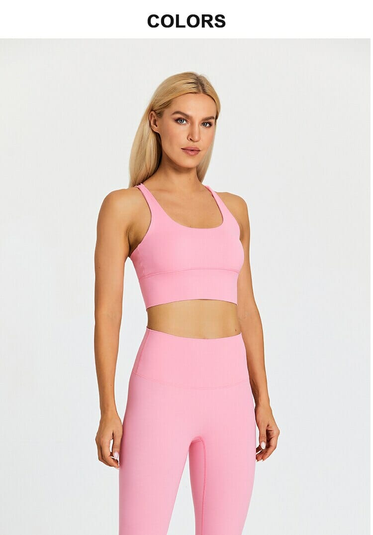 custom pink medium support sports bra for running