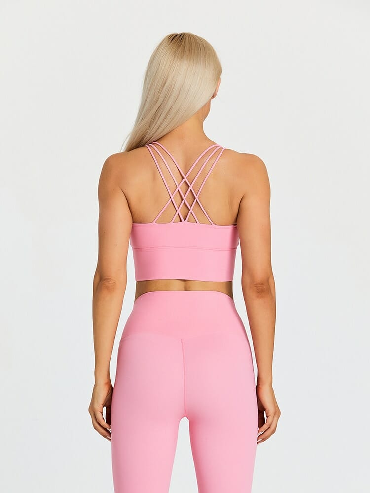 custom pink medium support sports bra for running wholesale