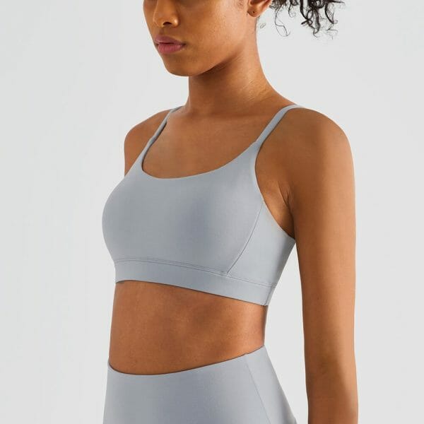 Strappy open back sports bra