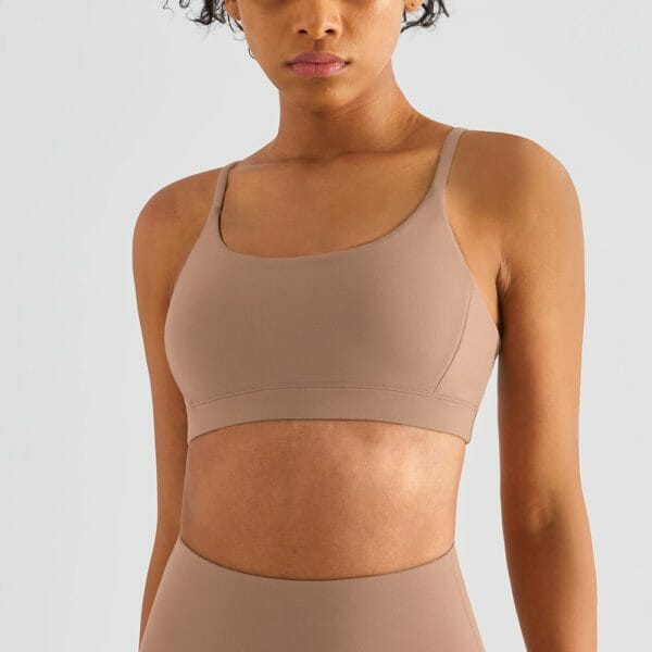 Strappy open back sports bra manufacturer